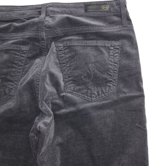 AG Adriano Goldschmied Black Grey Velvet Stevie Ankle Jeans Size 25 - Picture 7 of 14